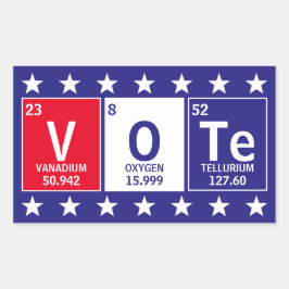 Pegatina Rectangular Mesa periódica de elementos Voto ortográfico