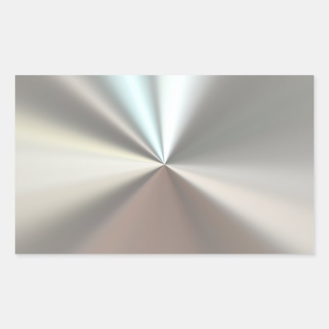 Pegatina Rectangular Metalizado de plata artificial (Anverso)