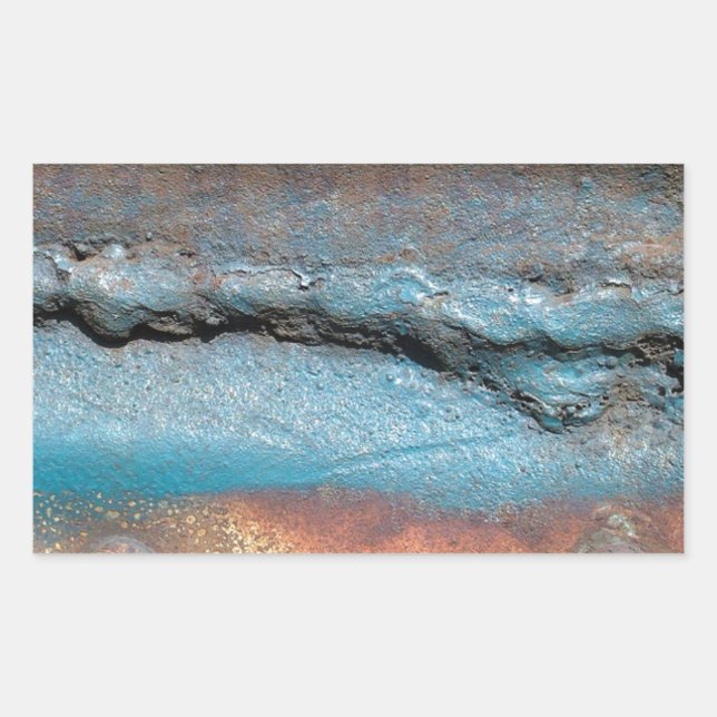 Pegatina Rectangular Metalizado oxidado (Anverso)