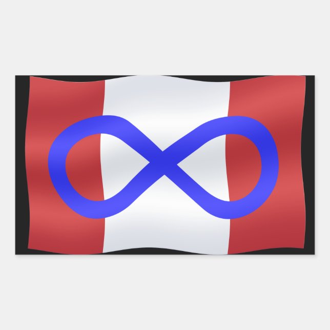 Pegatina Rectangular Metis Flag Pegatinas Pegatinas de Metis de Canadá (Anverso)