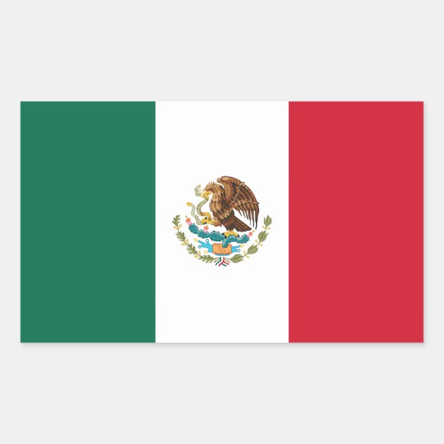 Pegatina Rectangular México - bandera mexicana (Anverso)