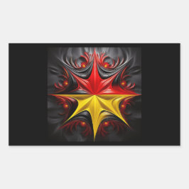 Pegatina Rectangular Mezcla de Fractal Mandelbrot con la bandera aleman