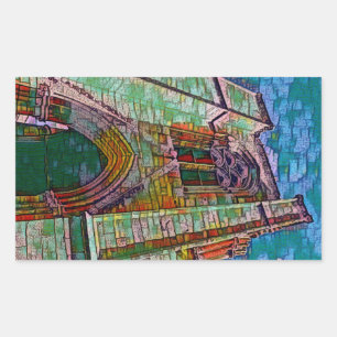 Pegatina Rectangular MEZQUITA SELIMIYE, pintura de Nicosia