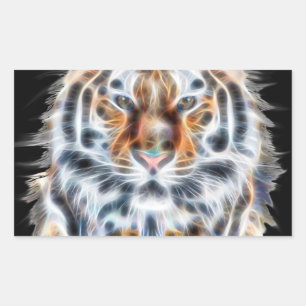 Pegatina Rectangular Mi gato está actuando con energía facial tigre