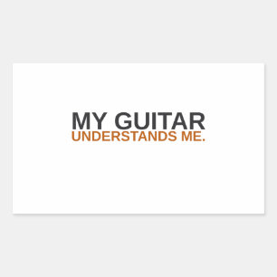 Pegatina Rectangular Mi guitarra me entiende divertido Sticker