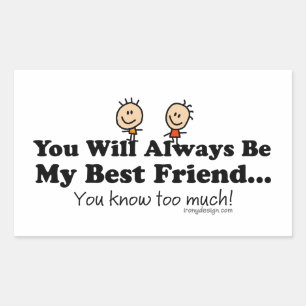 Pegatina Rectangular Mi mejor amigo