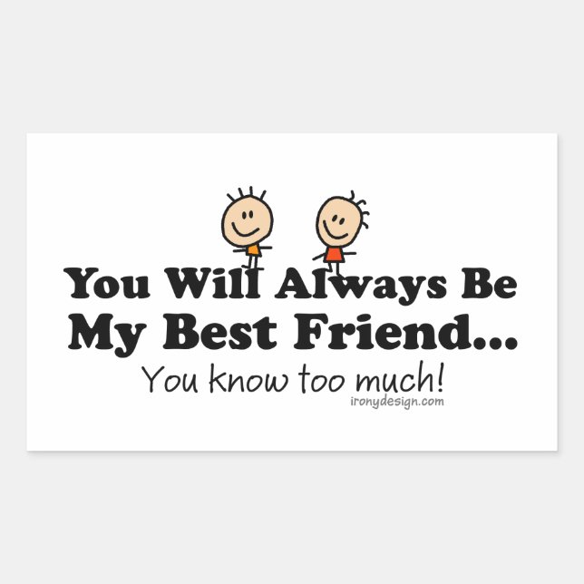 Pegatina Rectangular Mi mejor amigo (Anverso)