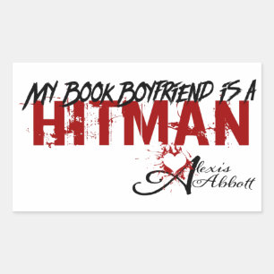 Pegatina Rectangular Mi novio del libro es un Hitman