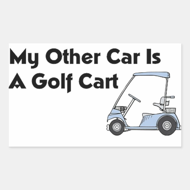 Pegatina Rectangular Mi otro auto es un carro de golf (Anverso)