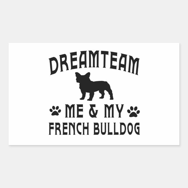 Pegatina Rectangular Mi perro Bulldog francés (Anverso)