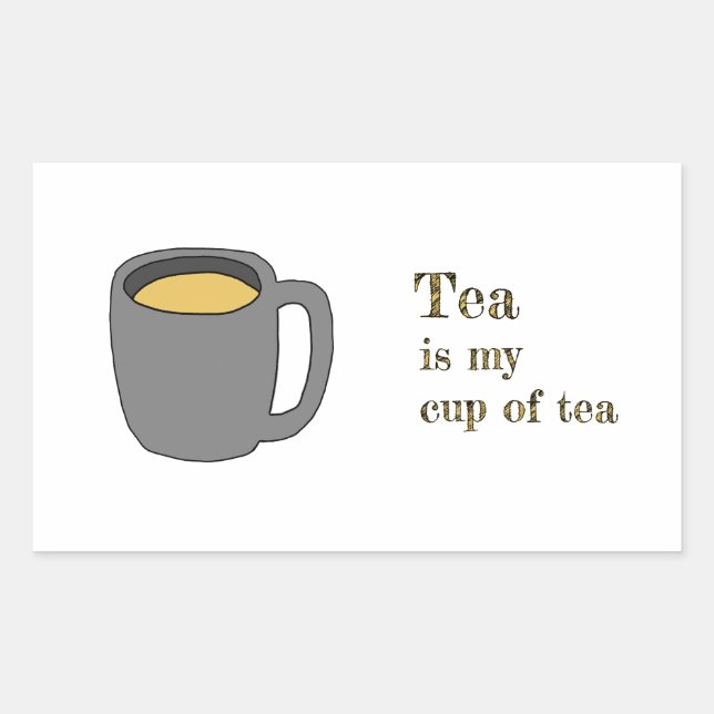Pegatina Rectangular Mi taza de té (Anverso)