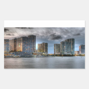 Pegatina Rectangular Miami, la Florida