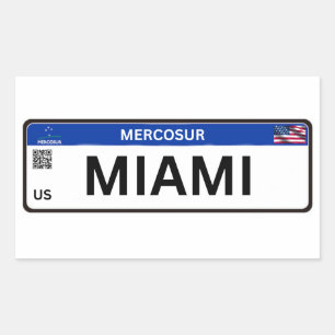 Pegatina Rectangular Miami Mercosur
