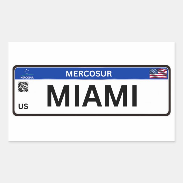 Pegatina Rectangular Miami Mercosur (Anverso)