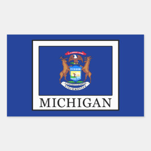 Pegatina Rectangular Michigan