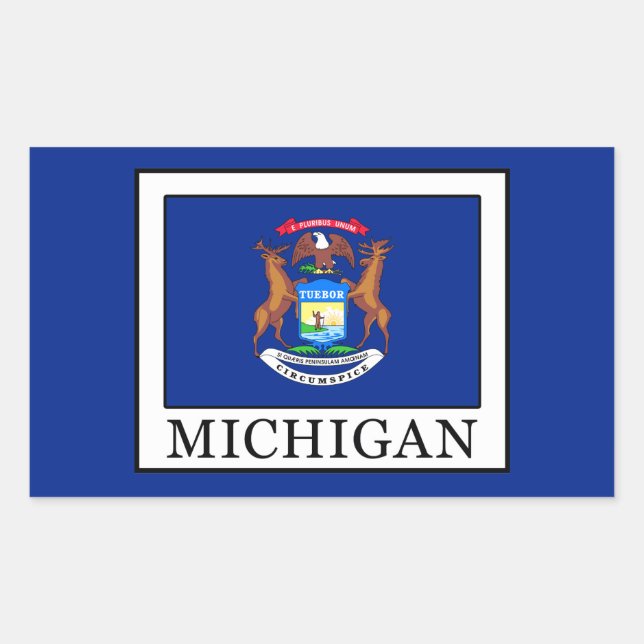 Pegatina Rectangular Michigan (Anverso)