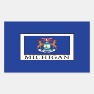 Pegatina Rectangular Michigan
