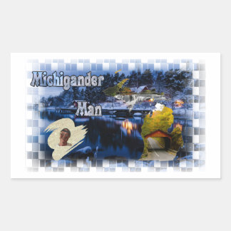 Pegatina Rectangular ¡Michigander Man Winter!