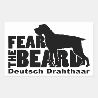 Pegatina Rectangular Miedo a la barba - Gear Drahthaar Deutsch