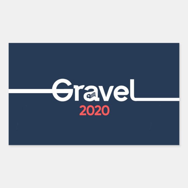 Pegatina Rectangular Mike Gravel para presidente 2020 (Anverso)