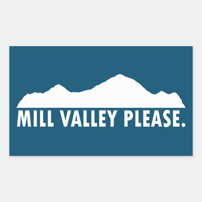 Pegatina Rectangular Mill Valley California Please (Anverso)