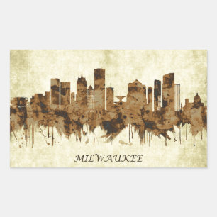 Pegatina Rectangular Milwaukee Wisconsin City