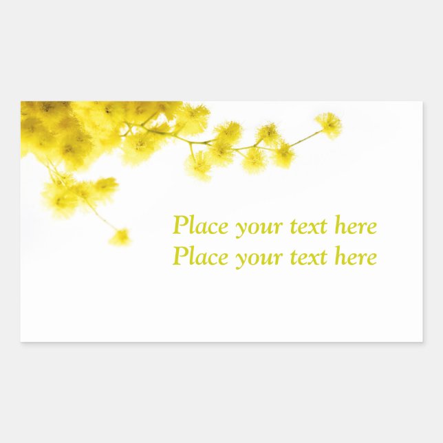 Pegatina Rectangular Mimosa (Anverso)