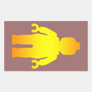 Pegatina Rectangular Minifig [Golden] por Personalizar My Minifig