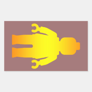 Pegatina Rectangular Minifig [Golden] por Personalizar My Minifig