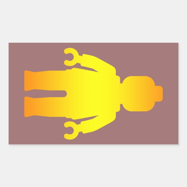 Pegatina Rectangular Minifig [Golden] por Personalizar My Minifig (Anverso)