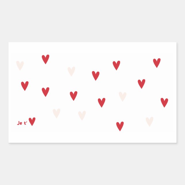 Pegatina Rectangular Minimalist “Je t’❤️” Mug (Anverso)