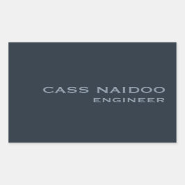 Pegatina Rectangular Minimalista azul corporativo