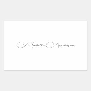 Pegatina Rectangular Minimalista Profesional Moderno Nombre sencillo