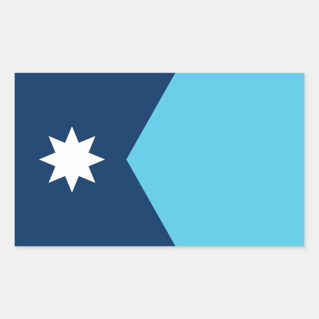 Pegatina Rectangular Minnesota state new flag symbol USA America (Anverso)