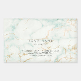 Pegatina Rectangular Mint Mint Green Gold Gray Marble Vip