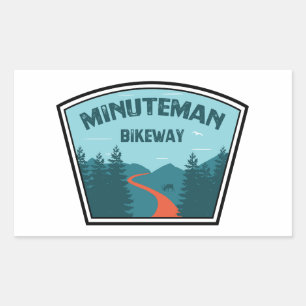 Pegatina Rectangular Minuteman Bikeway Boston Massachusetts