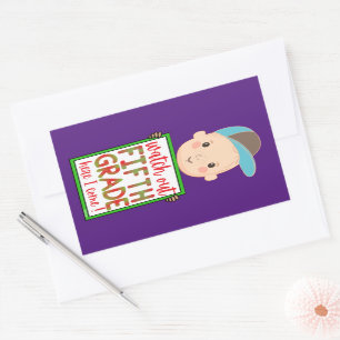 Pegatina Rectangular MIREN A QUINTO GRADO AQUÍ ME VOY gracioso lindo