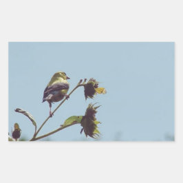 Pegatina Rectangular Mis pequeños visitantes. Pájaro, naturaleza.