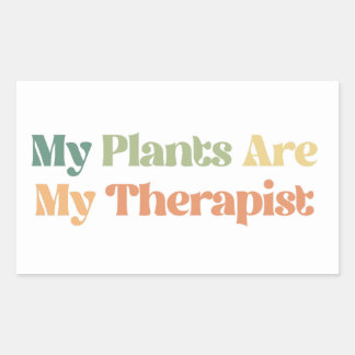 Pegatina Rectangular Mis Plantas Son Mi Terapia