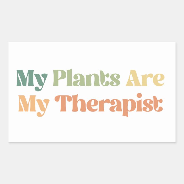 Pegatina Rectangular Mis Plantas Son Mi Terapia (Anverso)