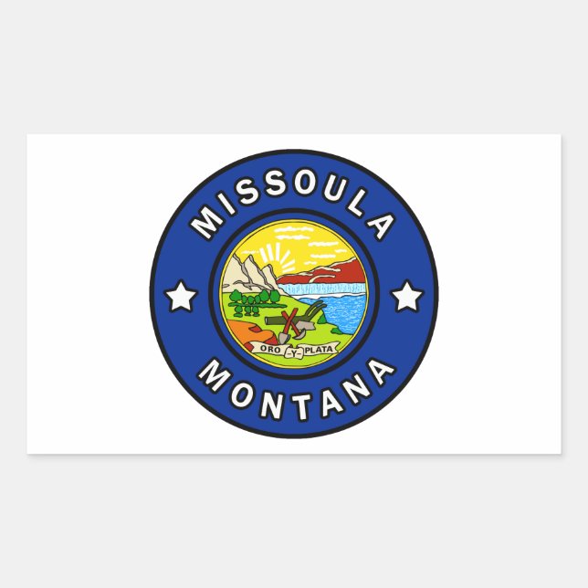 Pegatina Rectangular Missoula Montana (Anverso)
