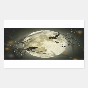 Pegatina Rectangular Misterio de los días de fiesta de Halloween con l