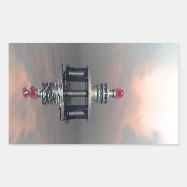 Pegatina Rectangular Misteriosa estructura metálica (Anverso)