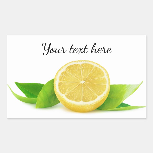 Pegatina Rectangular Mitad de limón (Anverso)