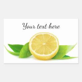 Pegatina Rectangular Mitad de limón