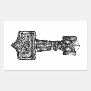 Pegatina Rectangular Mjolnir: El martillo de Thor