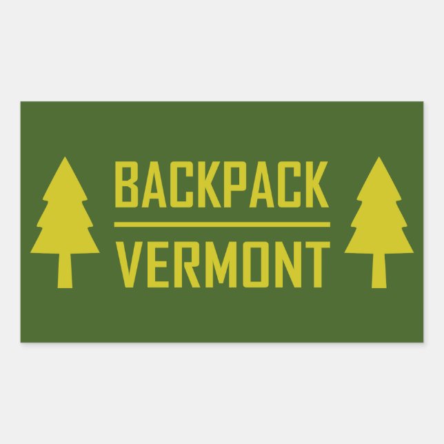 Pegatina Rectangular Mochila Vermont (Anverso)