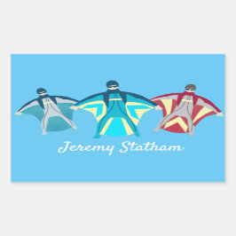 Pegatina Rectangular Moda de aleta Skydiving Tema