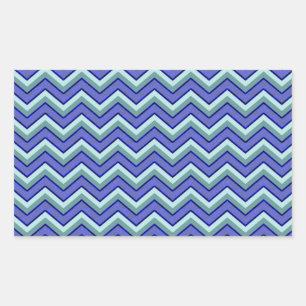 Pegatina Rectangular Modelo azul de Chevron del zafiro
