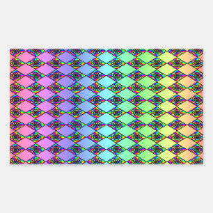 Pegatina Rectangular Modelo colorido brillante del estilo del vitral